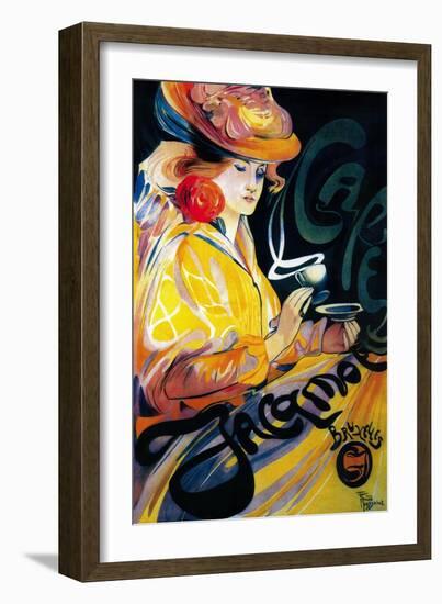 Jacqmotte Cafe Vintage Poster - Europe-Lantern Press-Framed Art Print