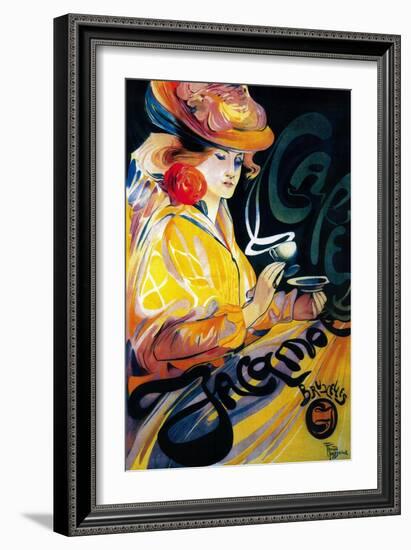 Jacqmotte Cafe Vintage Poster - Europe-Lantern Press-Framed Art Print