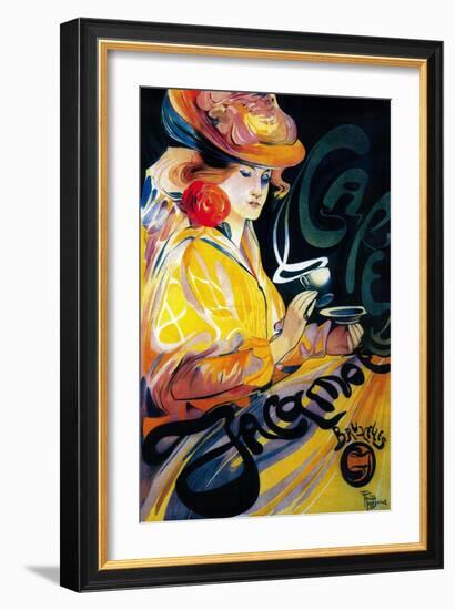 Jacqmotte Cafe Vintage Poster - Europe-Lantern Press-Framed Art Print