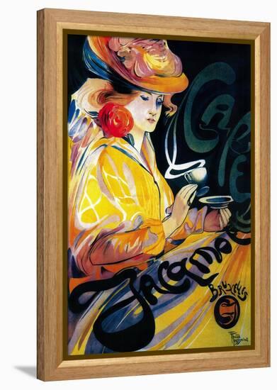 Jacqmotte Cafe Vintage Poster - Europe-Lantern Press-Framed Stretched Canvas