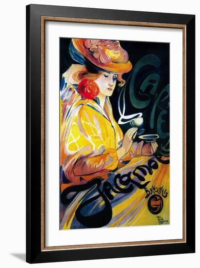 Jacqmotte Cafe Vintage Poster - Europe-Lantern Press-Framed Premium Giclee Print