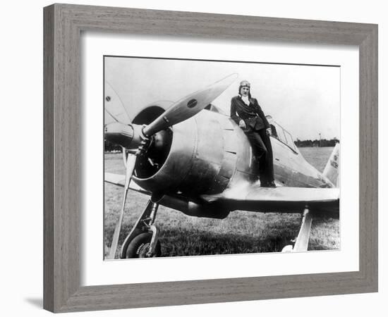 Jacqueline Cochran Was an American Woman Pilot with the US Entry into the War-null-Framed Photo