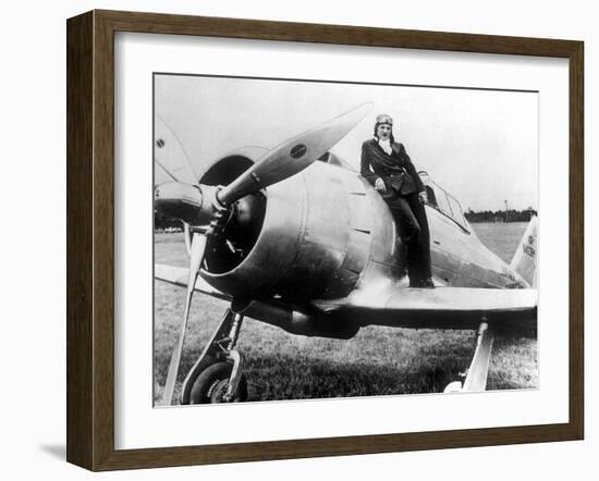 Jacqueline Cochran Was an American Woman Pilot with the US Entry into the War-null-Framed Photo
