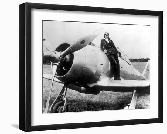 Jacqueline Cochran Was an American Woman Pilot with the US Entry into the War-null-Framed Photo