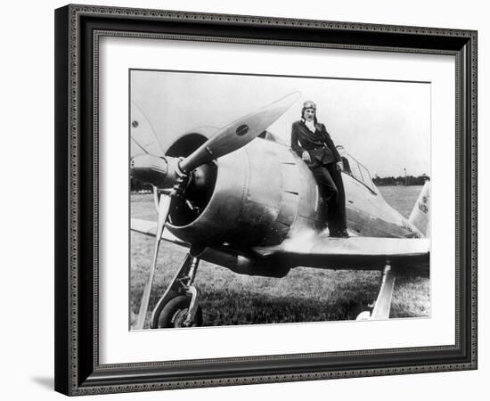 Jacqueline Cochran Was an American Woman Pilot with the US Entry into the War-null-Framed Photo