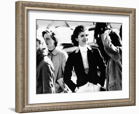 Jacqueline Kennedy at a Hunt in Virginia in June 1961-null-Framed Photo