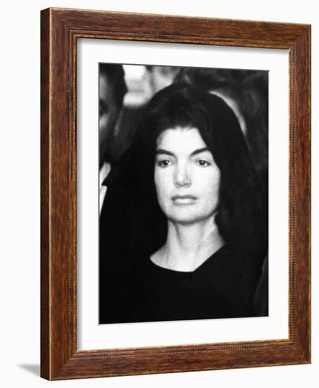 Jacqueline Kennedy at Ceremonies for Assassinated Husband, Pres John Kennedy, Nov 24, 1963-null-Framed Photo