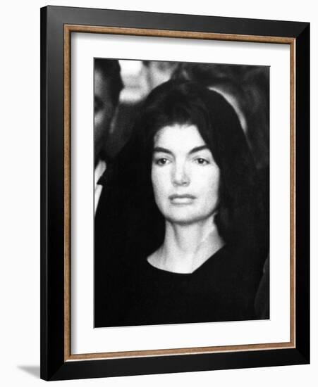 Jacqueline Kennedy at Ceremonies for Assassinated Husband, Pres John Kennedy, Nov 24, 1963-null-Framed Photo