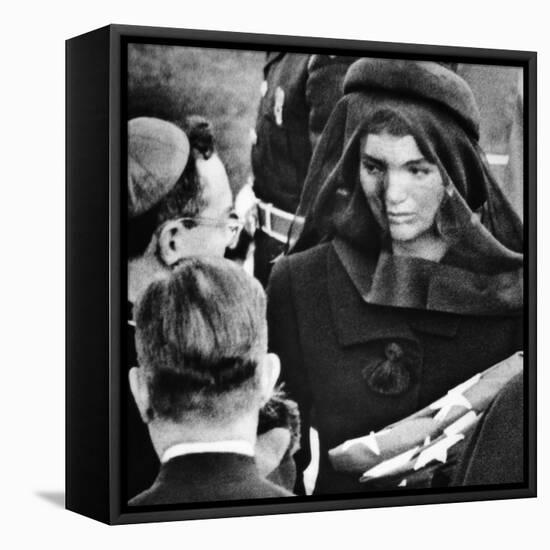 Jacqueline Kennedy at President John Kennedy's Funeral-null-Framed Stretched Canvas