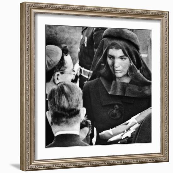 Jacqueline Kennedy at President John Kennedy's Funeral-null-Framed Photo