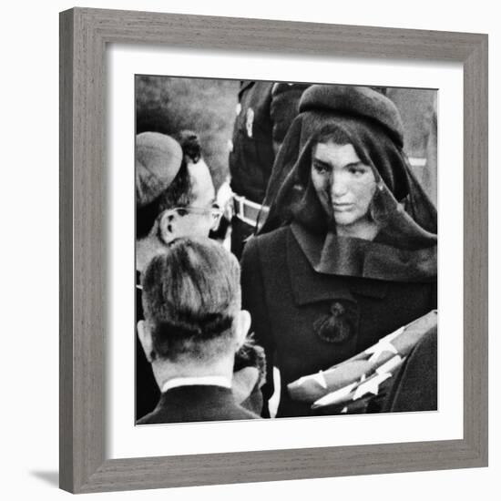 Jacqueline Kennedy at President John Kennedy's Funeral-null-Framed Photo