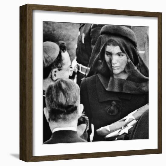 Jacqueline Kennedy at President John Kennedy's Funeral-null-Framed Photo