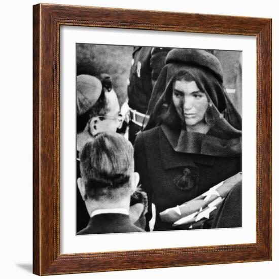 Jacqueline Kennedy at President John Kennedy's Funeral-null-Framed Photo