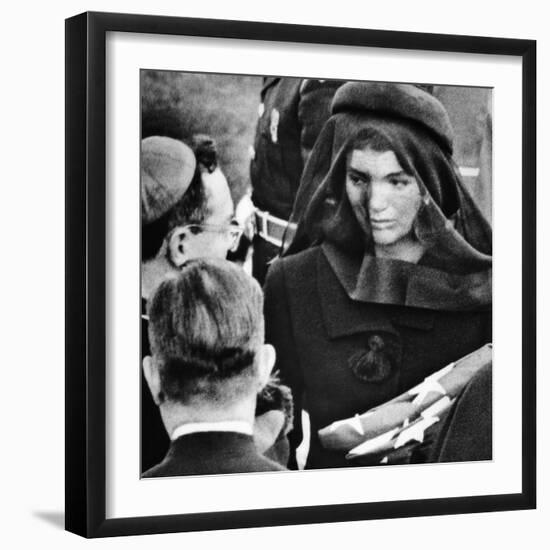 Jacqueline Kennedy at President John Kennedy's Funeral-null-Framed Photo