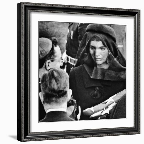 Jacqueline Kennedy at President John Kennedy's Funeral-null-Framed Photo