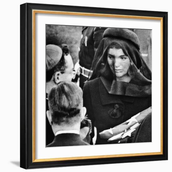 Jacqueline Kennedy at President John Kennedy's Funeral-null-Framed Photo