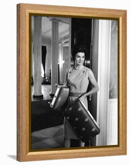 Jacqueline Kennedy in the Process of Redecorating the Blue Room of the White House-Ed Clark-Framed Premier Image Canvas