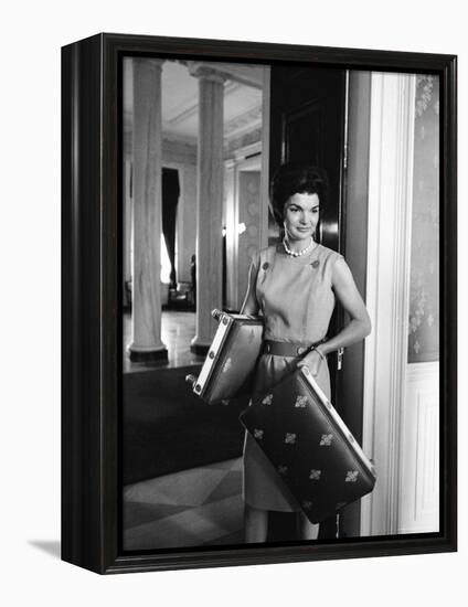 Jacqueline Kennedy in the Process of Redecorating the Blue Room of the White House-Ed Clark-Framed Premier Image Canvas