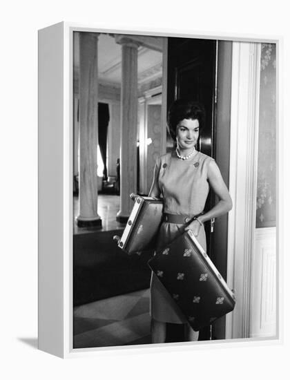 Jacqueline Kennedy in the Process of Redecorating the Blue Room of the White House-Ed Clark-Framed Premier Image Canvas