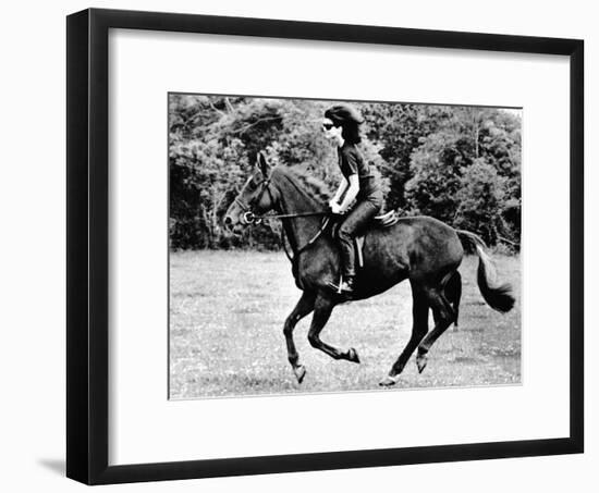 Jacqueline Kennedy, Riding a Horse in Waterford, Ireland, Jun 16, 1967-null-Framed Photo