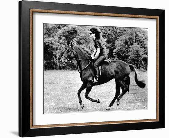 Jacqueline Kennedy, Riding a Horse in Waterford, Ireland, Jun 16, 1967-null-Framed Photo