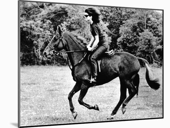 Jacqueline Kennedy, Riding a Horse in Waterford, Ireland, Jun 16, 1967-null-Mounted Photo