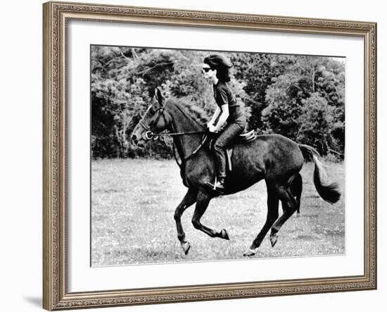 Jacqueline Kennedy, Riding a Horse in Waterford, Ireland, Jun 16, 1967-null-Framed Photo