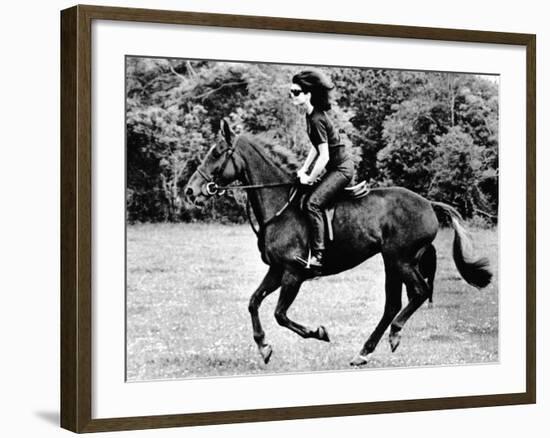 Jacqueline Kennedy, Riding a Horse in Waterford, Ireland, Jun 16, 1967-null-Framed Photo