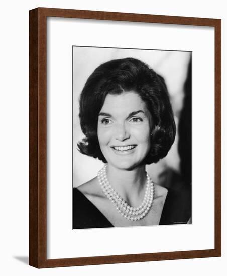 Jacqueline Kennedy, Wife of Sen./Pres. Candidate John Kennedy During His Campaign Tour of TN-Walter Sanders-Framed Photographic Print