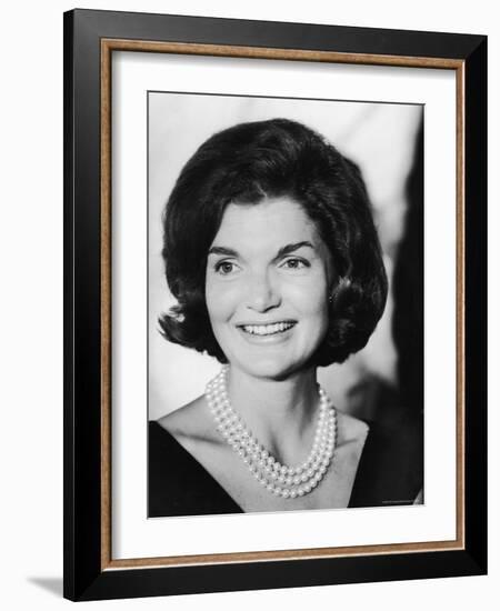 Jacqueline Kennedy, Wife of Sen./Pres. Candidate John Kennedy During His Campaign Tour of TN-Walter Sanders-Framed Photographic Print