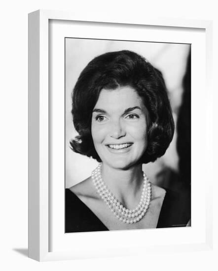 Jacqueline Kennedy, Wife of Sen./Pres. Candidate John Kennedy During His Campaign Tour of TN-Walter Sanders-Framed Photographic Print