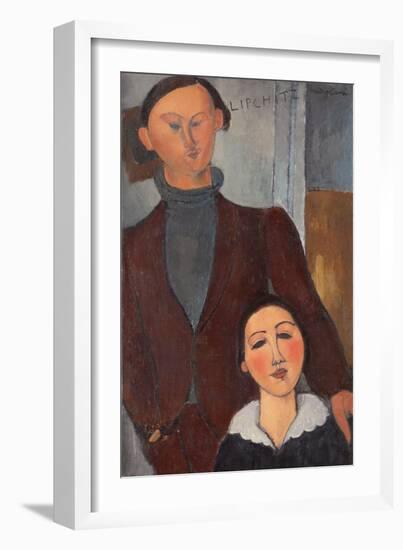 Jacques and Berthe Lipchitz by Amedeo Modigliani-Amedeo Modigliani-Framed Giclee Print