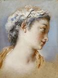 A Portrait Study of a Young Girl in Profile to the Right-Jacques Andre Portail-Giclee Print