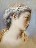 A Portrait Study of a Young Girl in Profile to the Right-Jacques Andre Portail-Giclee Print