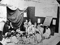 Girls' School in Algiers, C.1860 (B/W Photo)-Jacques Antoine Moulin-Framed Giclee Print