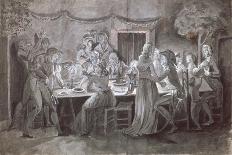 An Evening Wedding Meal-Jacques Bertaux-Giclee Print