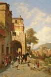 Figures on the Street in Zug, Switzerland, 1880-Jacques Carabain-Premier Image Canvas