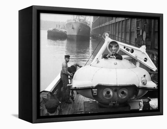 Jacques Cousteau (1910-1997)-null-Framed Premier Image Canvas