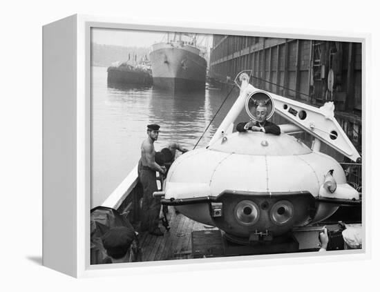 Jacques Cousteau (1910-1997)-null-Framed Premier Image Canvas