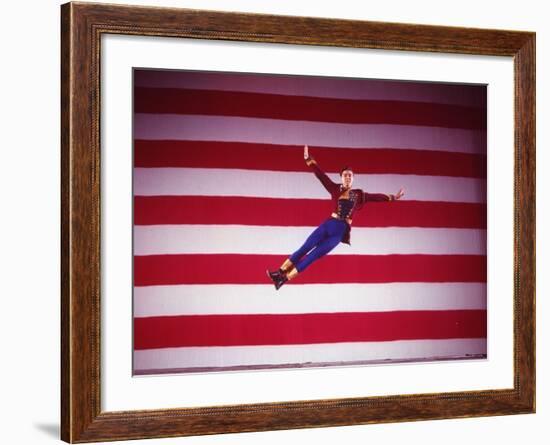 Jacques D'Amboise in New York City Ballet Production of Stars and Stripes-Gjon Mili-Framed Premium Photographic Print