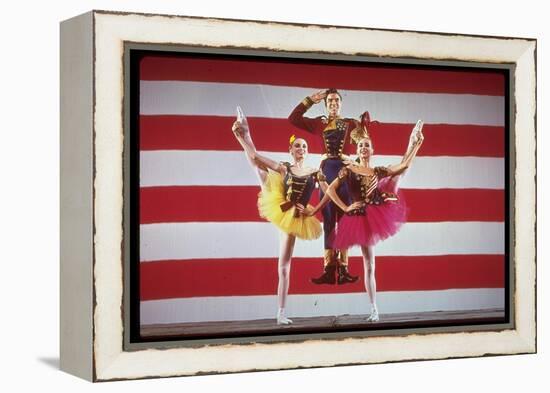 Jacques D'Amboise, Patricia McBride and Suki Schorer in Stars and Stripes-Gjon Mili-Framed Premier Image Canvas