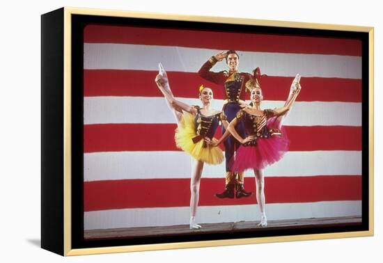 Jacques D'Amboise, Patricia McBride and Suki Schorer in Stars and Stripes-Gjon Mili-Framed Premier Image Canvas