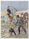 Murat at the Head of the Cavalry in Battle of Eylau-Jacques de Breville-Framed Art Print