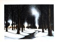 La rivière sous la neige-Jacques Deperthes-Mounted Limited Edition