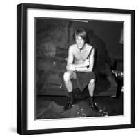 Jacques Dutronc Smoking a Cigarette and Holding a Revolver in 1971-Roldes-Framed Photographic Print