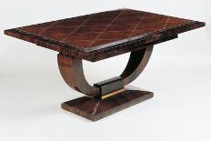 Art Deco Style Drop Leaf Desk, with Long Slender Legs, Macassar Ebony, Ivory, Red Leather Interior-Jacques-emile Ruhlmann-Giclee Print