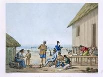 Domestic Occupations, Agagna, Guam, Philippines, from Voyage Autour du Monde-Jacques Etienne Victor Arago-Giclee Print