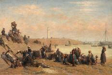 Oyster Fishers - Cleaning the Oysters after the Catch-Jacques Eugene Feyen-Mounted Giclee Print