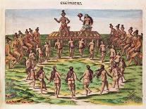 Florida Indians Saturibo War Council-Jacques Le Moyne-Giclee Print