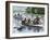 Jacques Marquette and Louis Joliet on the Upper Mississippi River in Canoes, c.1673-null-Framed Giclee Print